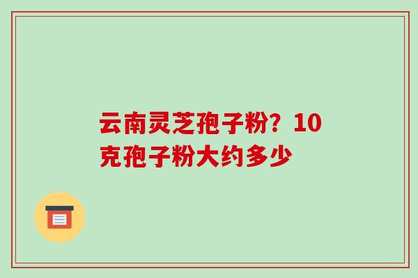 云南灵芝孢子粉?10克孢子粉大约多少-第1张图片-破壁灵芝孢子粉研究指南 云南灵芝孢子粉?10克孢子粉大约多少-第1张图片-破壁灵芝孢子粉研究指南