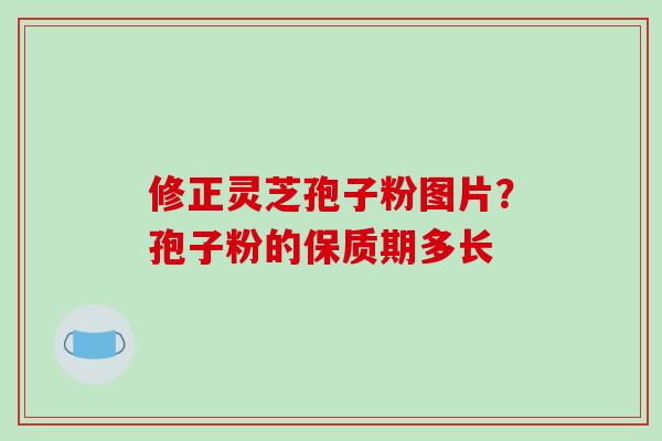 修正灵芝孢子粉图片？孢子粉的保质期多长-第1张图片-破壁灵芝孢子粉研究指南