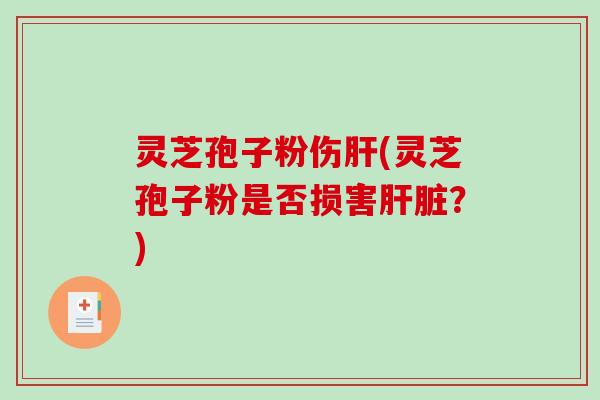 灵芝孢子粉伤肝(灵芝孢子粉是否损害肝脏？)-第1张图片-破壁灵芝孢子粉研究指南