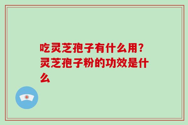 吃灵芝孢子有什么用?灵芝孢子粉的功效是什么-第1张图片-破壁灵芝孢子粉研究指南 吃灵芝孢子有什么用?灵芝孢子粉的功效是什么-第1张图片-破壁灵芝孢子粉研究指南