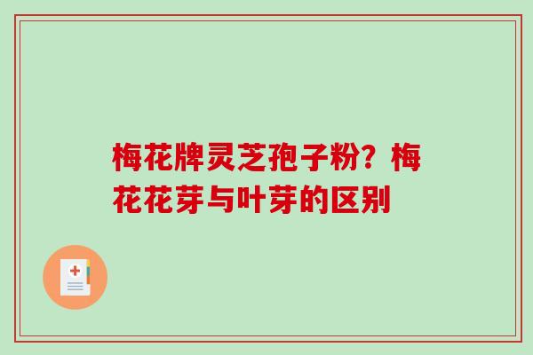 梅花牌灵芝孢子粉?梅花花芽与叶芽的区别-第1张图片-破壁灵芝孢子粉研究指南 梅花牌灵芝孢子粉?梅花花芽与叶芽的区别-第1张图片-破壁灵芝孢子粉研究指南