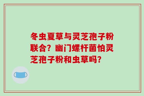 冬虫夏草与灵芝孢子粉联合?幽门螺杆菌怕灵芝孢子粉和虫草吗?-第1张图片-破壁灵芝孢子粉研究指南 冬虫夏草与灵芝孢子粉联合?幽门螺杆菌怕灵芝孢子粉和虫草吗?-第1张图片-破壁灵芝孢子粉研究指南
