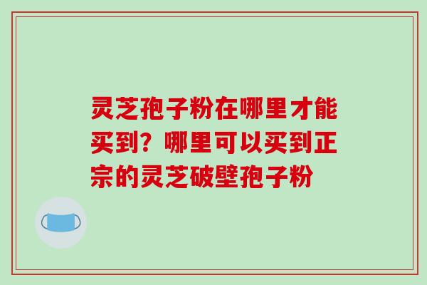 灵芝孢子粉在哪里才能买到？哪里可以买到正宗的灵芝破壁孢子粉-第1张图片-破壁灵芝孢子粉研究指南