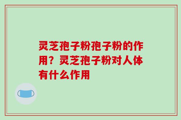 灵芝孢子粉孢子粉的作用?灵芝孢子粉对人体有什么作用-第1张图片-破壁灵芝孢子粉研究指南 灵芝孢子粉孢子粉的作用?灵芝孢子粉对人体有什么作用-第1张图片-破壁灵芝孢子粉研究指南