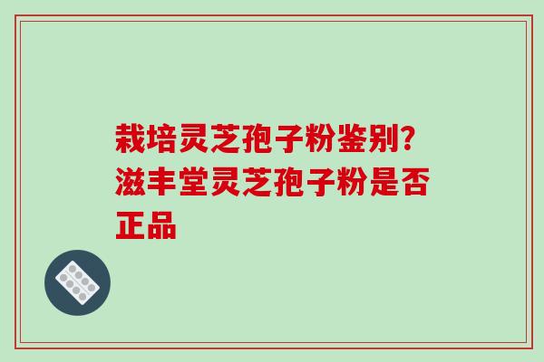 栽培灵芝孢子粉鉴别?滋丰堂灵芝孢子粉是否正品-第1张图片-破壁灵芝孢子粉研究指南 栽培灵芝孢子粉鉴别?滋丰堂灵芝孢子粉是否正品-第1张图片-破壁灵芝孢子粉研究指南