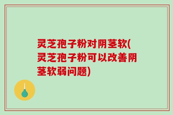 灵芝孢子粉对阴茎软(灵芝孢子粉可以改善阴茎软弱问题)-第1张图片-破壁灵芝孢子粉研究指南 灵芝孢子粉对阴茎软(灵芝孢子粉可以改善阴茎软弱问题)-第1张图片-破壁灵芝孢子粉研究指南