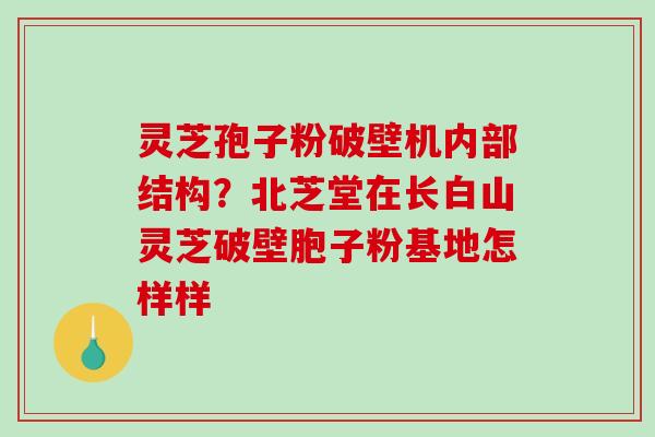 灵芝孢子粉破壁机内部结构?北芝堂在长白山灵芝破壁胞子粉基地怎样样-第1张图片-破壁灵芝孢子粉研究指南 灵芝孢子粉破壁机内部结构?北芝堂在长白山灵芝破壁胞子粉基地怎样样-第1张图片-破壁灵芝孢子粉研究指南
