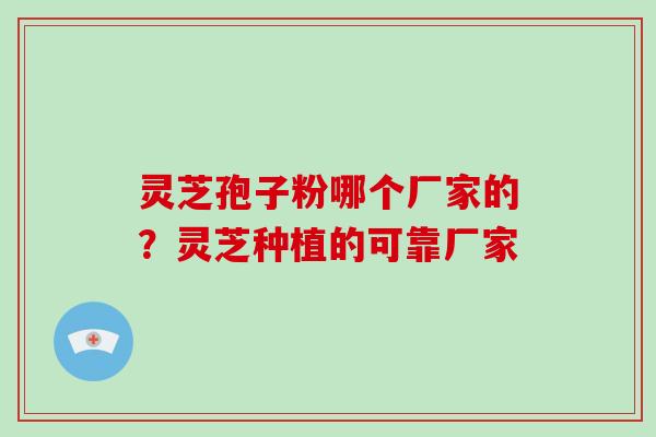 灵芝孢子粉哪个厂家的?灵芝种植的可靠厂家-第1张图片-破壁灵芝孢子粉研究指南 灵芝孢子粉哪个厂家的?灵芝种植的可靠厂家-第1张图片-破壁灵芝孢子粉研究指南