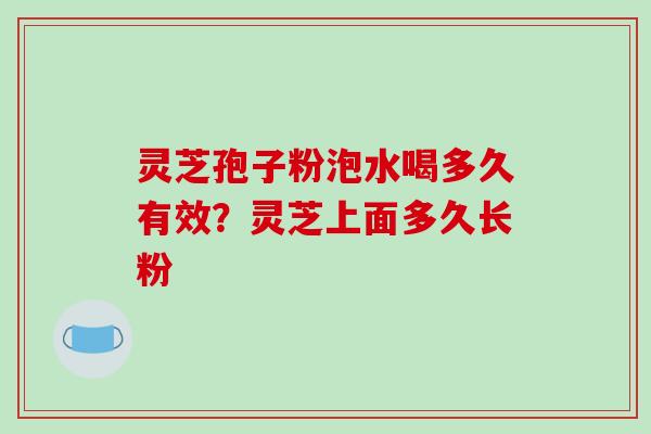 灵芝孢子粉泡水喝多久有效?灵芝上面多久长粉-第1张图片-破壁灵芝孢子粉研究指南 灵芝孢子粉泡水喝多久有效?灵芝上面多久长粉-第1张图片-破壁灵芝孢子粉研究指南