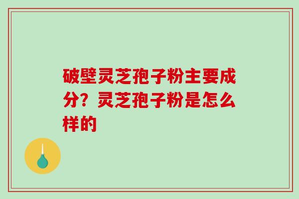 破壁灵芝孢子粉主要成分?灵芝孢子粉是怎么样的-第1张图片-破壁灵芝孢子粉研究指南 破壁灵芝孢子粉主要成分?灵芝孢子粉是怎么样的-第1张图片-破壁灵芝孢子粉研究指南