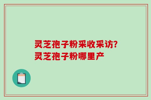 灵芝孢子粉采收采访?灵芝孢子粉哪里产-第1张图片-破壁灵芝孢子粉研究指南 灵芝孢子粉采收采访?灵芝孢子粉哪里产-第1张图片-破壁灵芝孢子粉研究指南