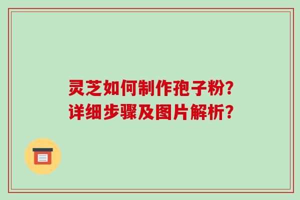 灵芝如何制作孢子粉?详细步骤及图片解析?-第1张图片-破壁灵芝孢子粉研究指南 灵芝如何制作孢子粉?详细步骤及图片解析?-第1张图片-破壁灵芝孢子粉研究指南
