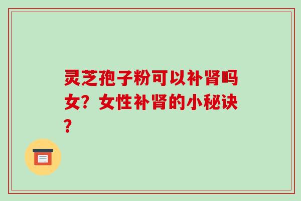 灵芝孢子粉可以补肾吗女?女性补肾的小秘诀?-第1张图片-破壁灵芝孢子粉研究指南 灵芝孢子粉可以补肾吗女?女性补肾的小秘诀?-第1张图片-破壁灵芝孢子粉研究指南