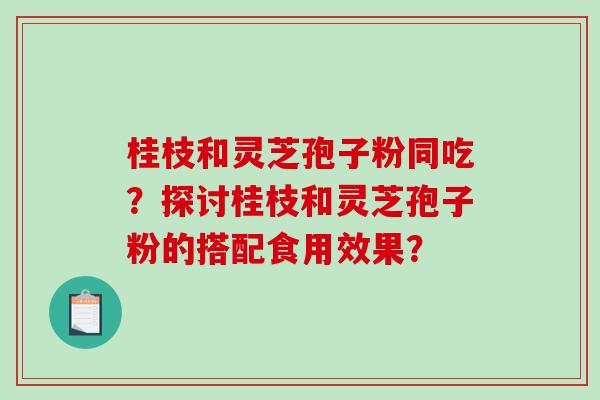 桂枝和灵芝孢子粉同吃？探讨桂枝和灵芝孢子粉的搭配食用效果？-第1张图片-破壁灵芝孢子粉研究指南