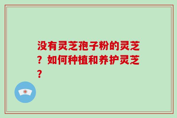 没有灵芝孢子粉的灵芝？如何种植和养护灵芝？-第1张图片-破壁灵芝孢子粉研究指南