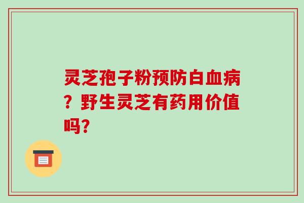灵芝孢子粉预防白血病?野生灵芝有药用价值吗?-第1张图片-破壁灵芝孢子粉研究指南 灵芝孢子粉预防白血病?野生灵芝有药用价值吗?-第1张图片-破壁灵芝孢子粉研究指南