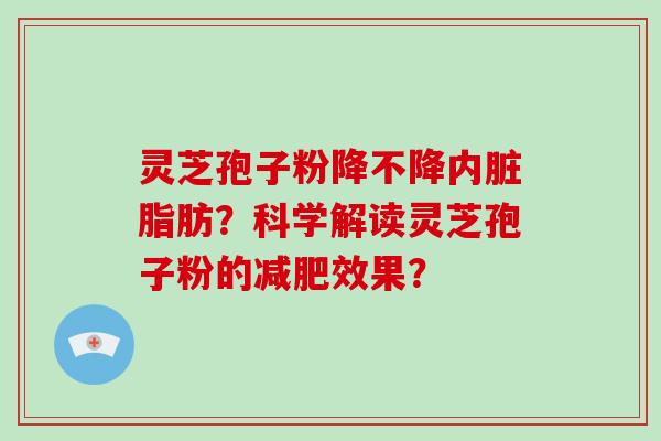 灵芝孢子粉降不降内脏脂肪?科学解读灵芝孢子粉的减肥效果?-第1张图片-破壁灵芝孢子粉研究指南 灵芝孢子粉降不降内脏脂肪?科学解读灵芝孢子粉的减肥效果?-第1张图片-破壁灵芝孢子粉研究指南