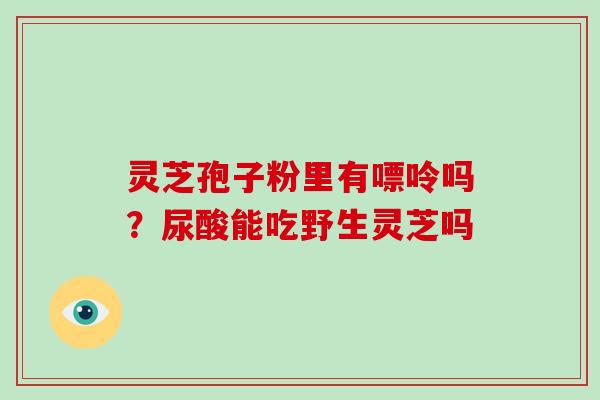 灵芝孢子粉里有嘌呤吗？尿酸能吃野生灵芝吗-第1张图片-破壁灵芝孢子粉研究指南