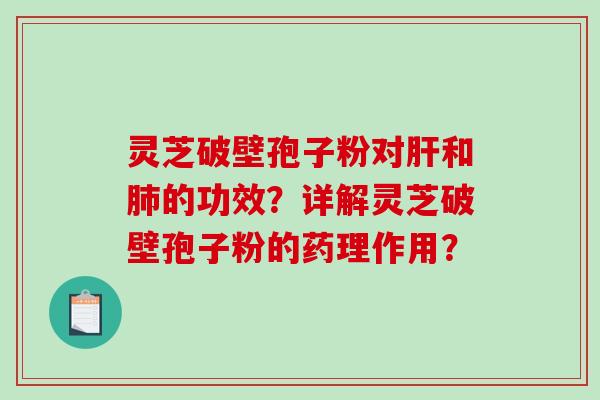 灵芝破壁孢子粉对肝和肺的功效?详解灵芝破壁孢子粉的药理作用?-第1张图片-破壁灵芝孢子粉研究指南 灵芝破壁孢子粉对肝和肺的功效?详解灵芝破壁孢子粉的药理作用?-第1张图片-破壁灵芝孢子粉研究指南