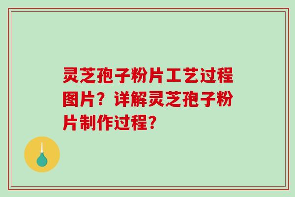 灵芝孢子粉片工艺过程图片？详解灵芝孢子粉片制作过程？-第1张图片-破壁灵芝孢子粉研究指南