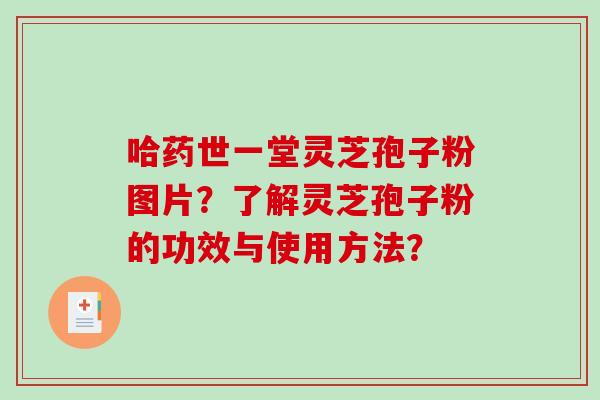 哈药世一堂灵芝孢子粉图片?了解灵芝孢子粉的功效与使用方法?-第1张图片-破壁灵芝孢子粉研究指南 哈药世一堂灵芝孢子粉图片?了解灵芝孢子粉的功效与使用方法?-第1张图片-破壁灵芝孢子粉研究指南