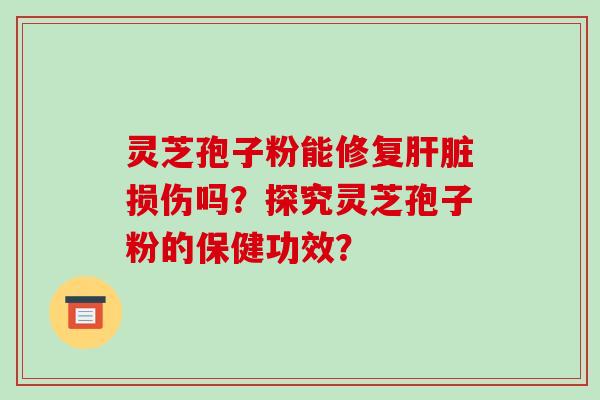 灵芝孢子粉能修复肝脏损伤吗?探究灵芝孢子粉的保健功效?-第1张图片-破壁灵芝孢子粉研究指南 灵芝孢子粉能修复肝脏损伤吗?探究灵芝孢子粉的保健功效?-第1张图片-破壁灵芝孢子粉研究指南