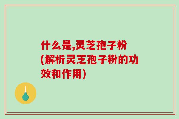 什么是,灵芝孢子粉 (解析灵芝孢子粉的功效和作用)-第1张图片-破壁灵芝孢子粉研究指南