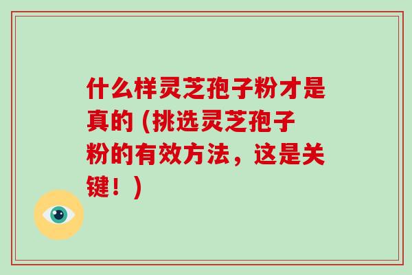 什么样灵芝孢子粉才是真的 (挑选灵芝孢子粉的有效方法,这是关键!)-第1张图片-破壁灵芝孢子粉研究指南 什么样灵芝孢子粉才是真的 (挑选灵芝孢子粉的有效方法,这是关键!)-第1张图片-破壁灵芝孢子粉研究指南