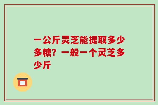 一公斤灵芝能提取多少多糖?一般一个灵芝多少斤-第1张图片-破壁灵芝孢子粉研究指南 一公斤灵芝能提取多少多糖?一般一个灵芝多少斤-第1张图片-破壁灵芝孢子粉研究指南