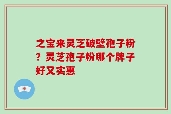 之宝来灵芝破壁孢子粉？灵芝孢子粉哪个牌子好又实惠-第1张图片-破壁灵芝孢子粉研究指南