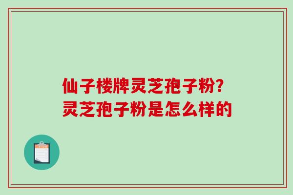 仙子楼牌灵芝孢子粉?灵芝孢子粉是怎么样的-第1张图片-破壁灵芝孢子粉研究指南 仙子楼牌灵芝孢子粉?灵芝孢子粉是怎么样的-第1张图片-破壁灵芝孢子粉研究指南