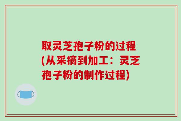 取灵芝孢子粉的过程 (从采摘到加工：灵芝孢子粉的制作过程)-第1张图片-破壁灵芝孢子粉研究指南