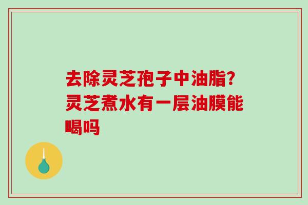 去除灵芝孢子中油脂?灵芝煮水有一层油膜能喝吗-第1张图片-破壁灵芝孢子粉研究指南 去除灵芝孢子中油脂?灵芝煮水有一层油膜能喝吗-第1张图片-破壁灵芝孢子粉研究指南
