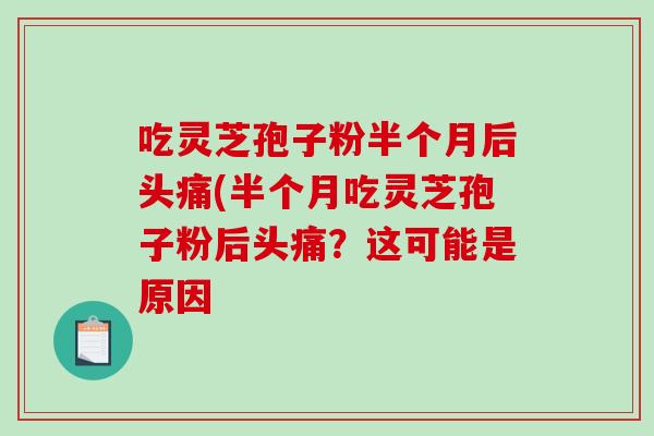 吃灵芝孢子粉半个月后头痛(半个月吃灵芝孢子粉后头痛?这可能是原因-第1张图片-破壁灵芝孢子粉研究指南 吃灵芝孢子粉半个月后头痛(半个月吃灵芝孢子粉后头痛?这可能是原因-第1张图片-破壁灵芝孢子粉研究指南