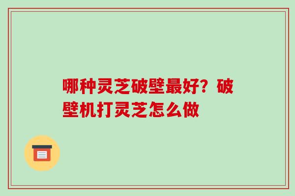 哪种灵芝破壁最好?破壁机打灵芝怎么做-第1张图片-破壁灵芝孢子粉研究指南 哪种灵芝破壁最好?破壁机打灵芝怎么做-第1张图片-破壁灵芝孢子粉研究指南