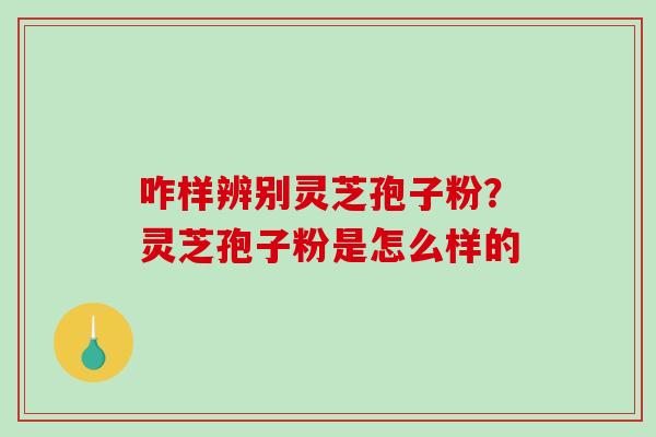 咋样辨别灵芝孢子粉？灵芝孢子粉是怎么样的-第1张图片-破壁灵芝孢子粉研究指南