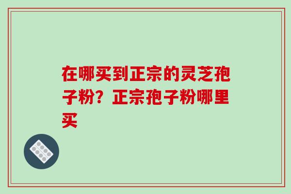 在哪买到正宗的灵芝孢子粉？正宗孢子粉哪里买-第1张图片-破壁灵芝孢子粉研究指南