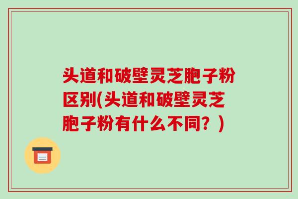 头道和破壁灵芝胞子粉区别(头道和破壁灵芝胞子粉有什么不同?)-第1张图片-破壁灵芝孢子粉研究指南 头道和破壁灵芝胞子粉区别(头道和破壁灵芝胞子粉有什么不同?)-第1张图片-破壁灵芝孢子粉研究指南