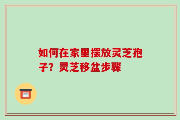 如何在家里摆放灵芝孢子?灵芝移盆步骤-第1张图片-破壁灵芝孢子粉研究指南 如何在家里摆放灵芝孢子?灵芝移盆步骤-第1张图片-破壁灵芝孢子粉研究指南