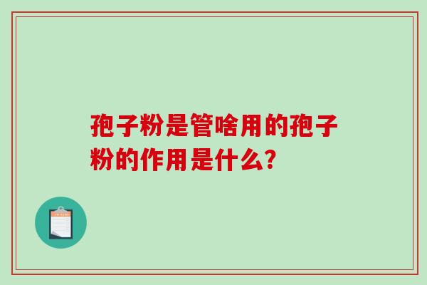 孢子粉是管啥用的孢子粉的作用是什么?-第1张图片-破壁灵芝孢子粉研究指南 孢子粉是管啥用的孢子粉的作用是什么?-第1张图片-破壁灵芝孢子粉研究指南