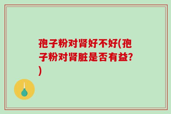 孢子粉对肾好不好(孢子粉对肾脏是否有益?)-第1张图片-破壁灵芝孢子粉研究指南 孢子粉对肾好不好(孢子粉对肾脏是否有益?)-第1张图片-破壁灵芝孢子粉研究指南
