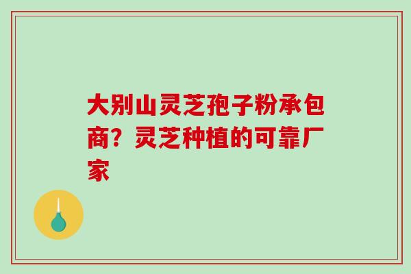大别山灵芝孢子粉承包商?灵芝种植的可靠厂家-第1张图片-破壁灵芝孢子粉研究指南 大别山灵芝孢子粉承包商?灵芝种植的可靠厂家-第1张图片-破壁灵芝孢子粉研究指南