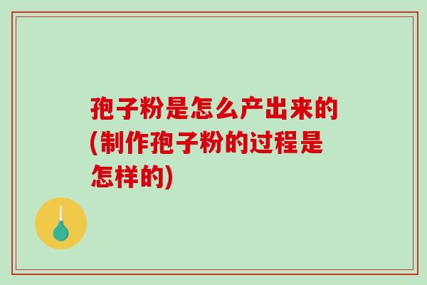 孢子粉是怎么产出来的(制作孢子粉的过程是怎样的)-第1张图片-破壁灵芝孢子粉研究指南