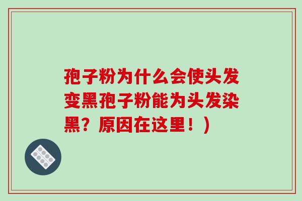 孢子粉为什么会使头发变黑孢子粉能为头发染黑？原因在这里！)-第1张图片-破壁灵芝孢子粉研究指南