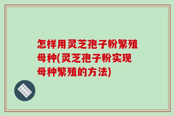 怎样用灵芝孢子粉繁殖母种(灵芝孢子粉实现母种繁殖的方法)-第1张图片-破壁灵芝孢子粉研究指南 怎样用灵芝孢子粉繁殖母种(灵芝孢子粉实现母种繁殖的方法)-第1张图片-破壁灵芝孢子粉研究指南
