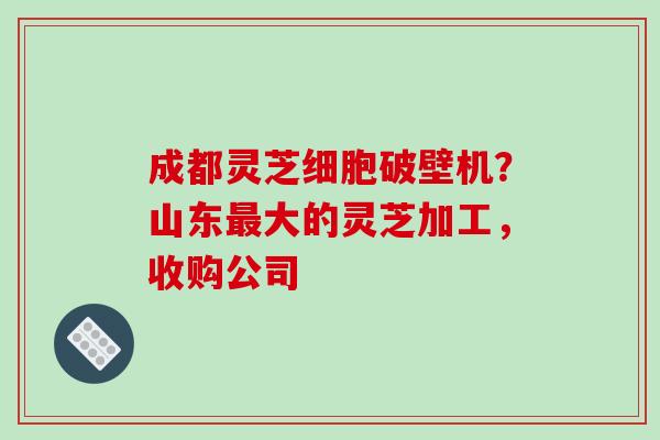 成都灵芝细胞破壁机?山东最大的灵芝加工,收购公司-第1张图片-破壁灵芝孢子粉研究指南 成都灵芝细胞破壁机?山东最大的灵芝加工,收购公司-第1张图片-破壁灵芝孢子粉研究指南