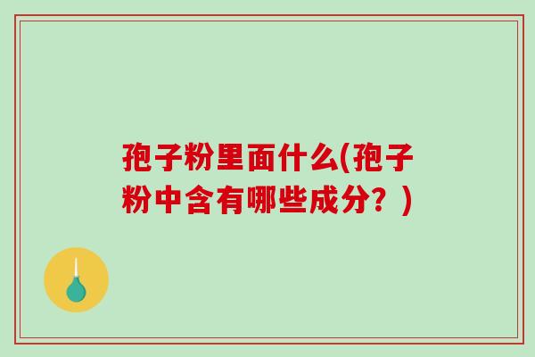 孢子粉里面什么(孢子粉中含有哪些成分?)-第1张图片-破壁灵芝孢子粉研究指南 孢子粉里面什么(孢子粉中含有哪些成分?)-第1张图片-破壁灵芝孢子粉研究指南