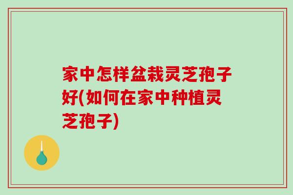 家中怎样盆栽灵芝孢子好(如何在家中种植灵芝孢子)-第1张图片-破壁灵芝孢子粉研究指南 家中怎样盆栽灵芝孢子好(如何在家中种植灵芝孢子)-第1张图片-破壁灵芝孢子粉研究指南