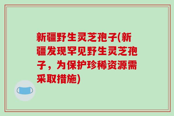新疆野生灵芝孢子(新疆发现罕见野生灵芝孢子,为保护珍稀资源需采取措施)-第1张图片-破壁灵芝孢子粉研究指南 新疆野生灵芝孢子(新疆发现罕见野生灵芝孢子,为保护珍稀资源需采取措施)-第1张图片-破壁灵芝孢子粉研究指南