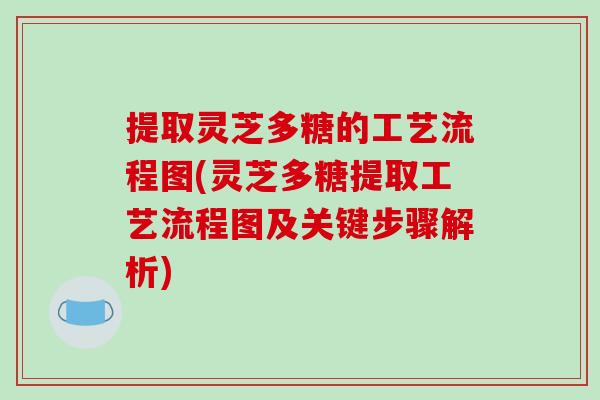 提取灵芝多糖的工艺流程图(灵芝多糖提取工艺流程图及关键步骤解析)-第1张图片-破壁灵芝孢子粉研究指南